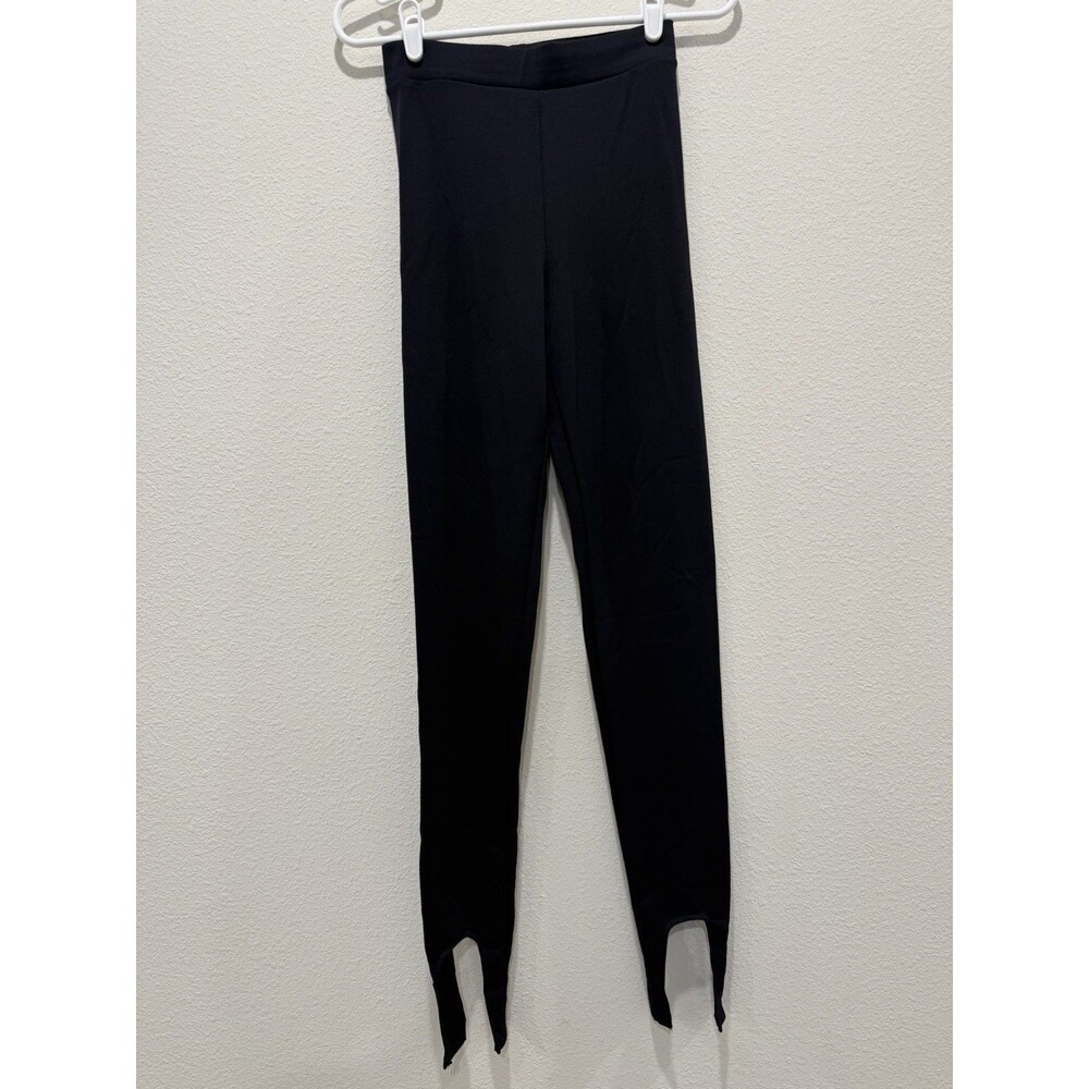 Zara Women's High-Waisted Stirrup Black Leggings Size Small Stretch Pants